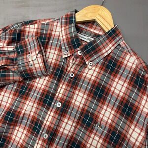 Southern Point Co Men's Plaid Button Down Shirt Long Sleeve Casual Large Red